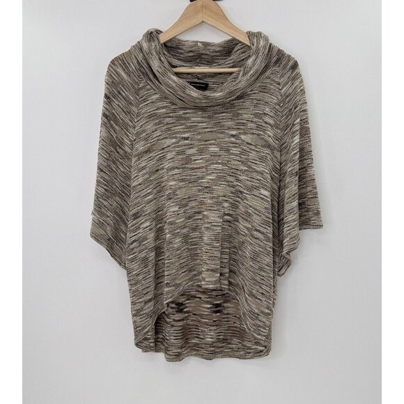 INC International Concepts Sweater Brown Gold Shimmery Batwing Sweater Sz L Boho - Picture 1 of 9